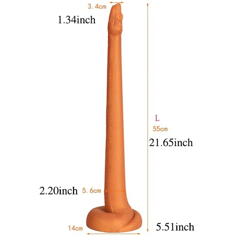 13.78in 17.72in 21.65in Super Long Huge Silicone Soft Snake Dildo