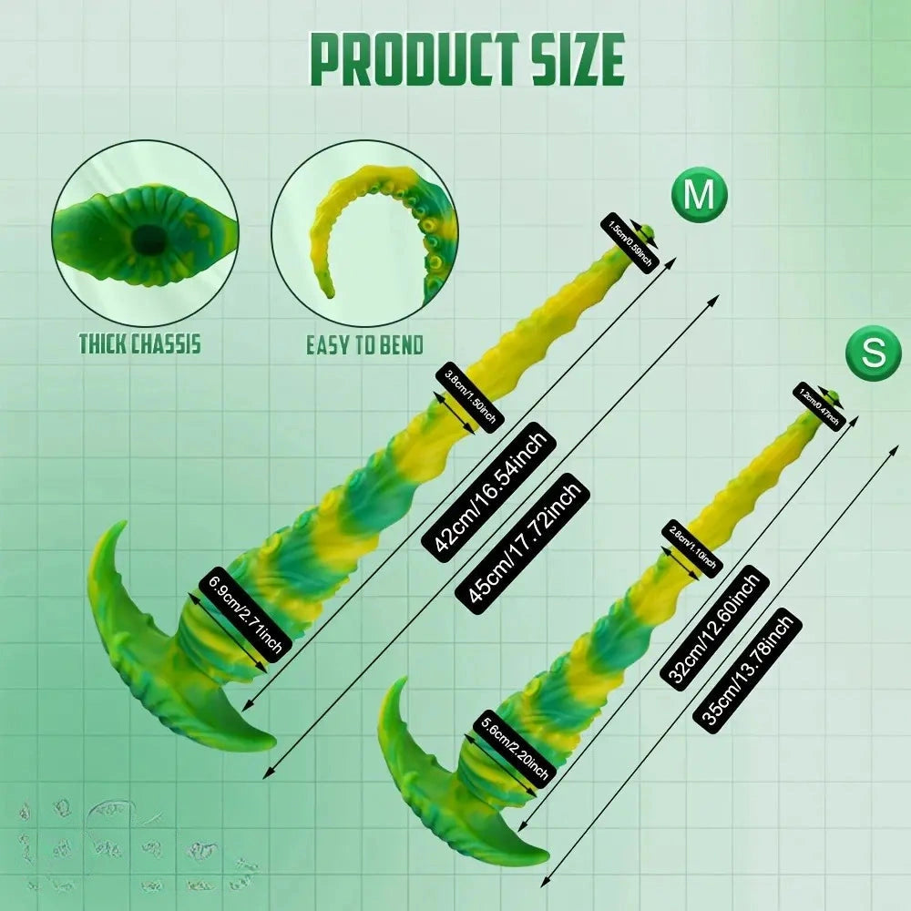 13.78in 17.72in Realistic Long Tentacle Octopus Anal Dildo For G Spot & P Spot