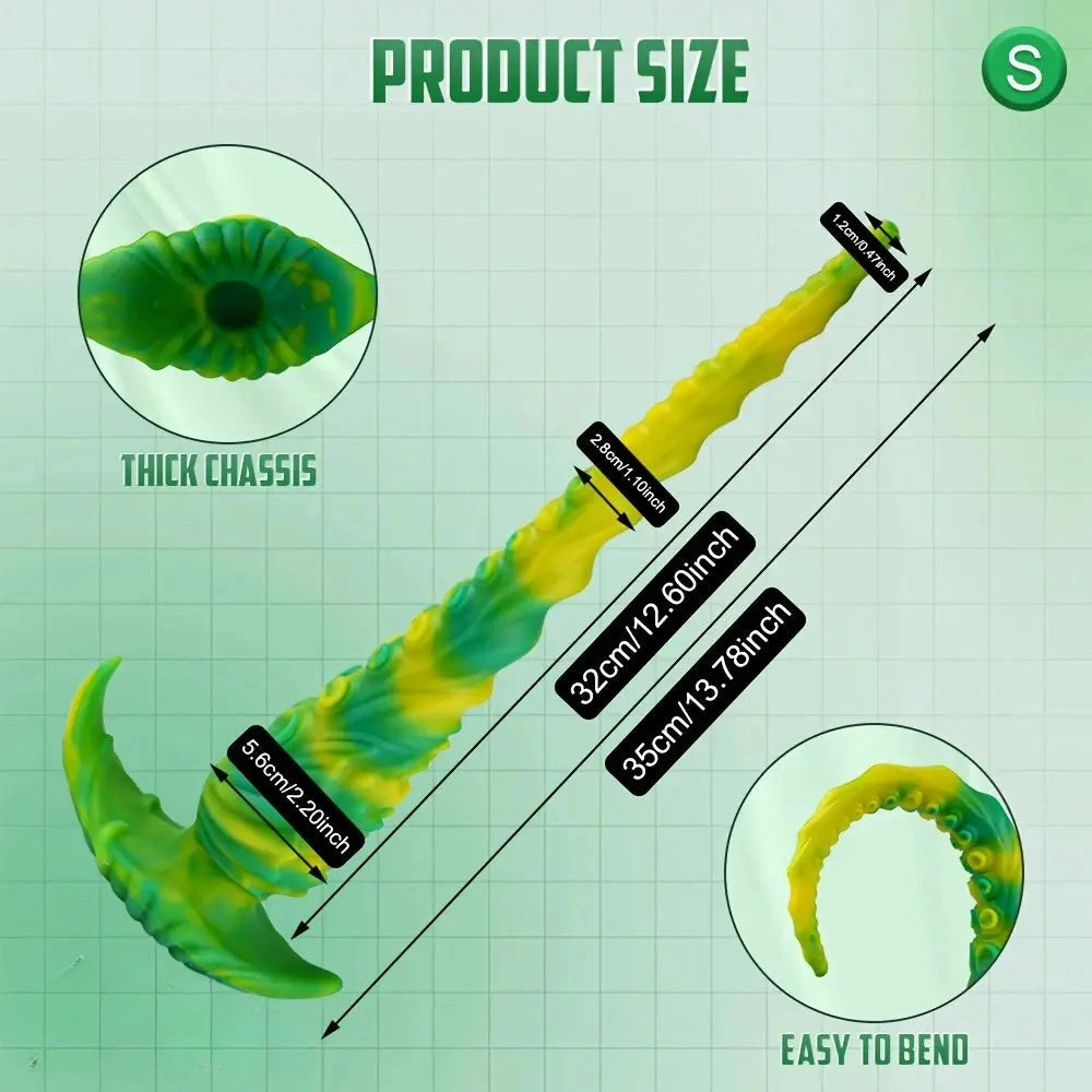 13.78in 17.72in Realistic Long Tentacle Octopus Anal Dildo For G Spot & P Spot