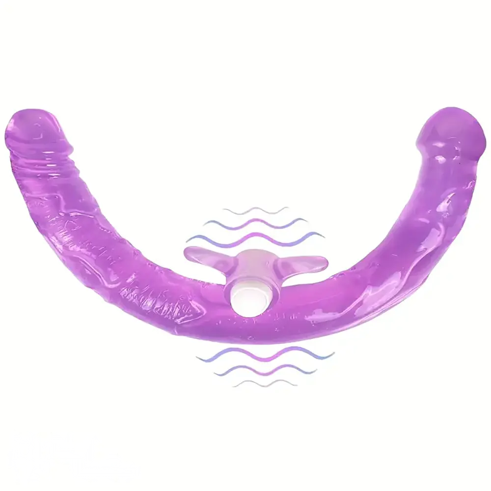 13.78in Double Ended Dildo Flexible Vibrating Double Penetration Dildo