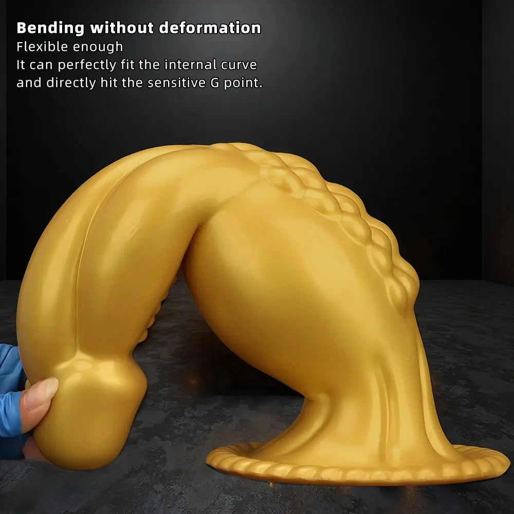 13.78in Golden Soft Silicone Big Fantasy Highquality Material Dildo