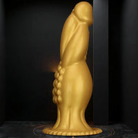 13.78in Golden Soft Silicone Big Fantasy Highquality Material Dildo