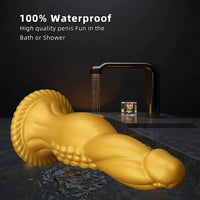 13.78in Golden Soft Silicone Big Fantasy Highquality Material Dildo