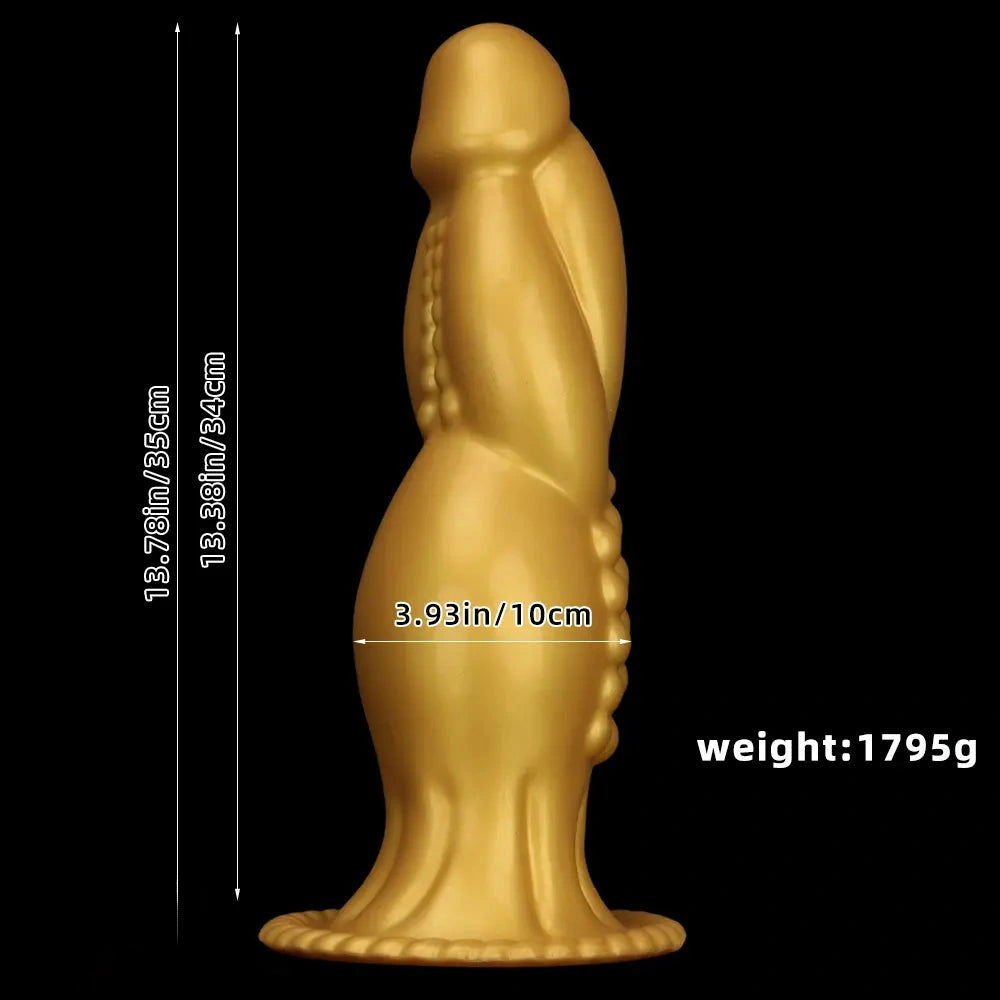 13.78in Golden Soft Silicone Big Fantasy Highquality Material Dildo