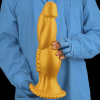 13.78in Golden Soft Silicone Big Fantasy Highquality Material Dildo
