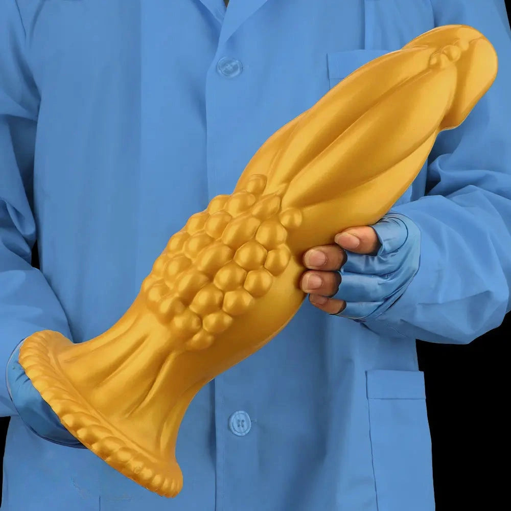 13.78in Golden Soft Silicone Big Fantasy Highquality Material Dildo