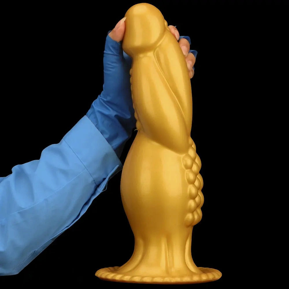 13.78in Golden Soft Silicone Big Fantasy Highquality Material Dildo