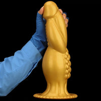 13.78in Golden Soft Silicone Big Fantasy Highquality Material Dildo