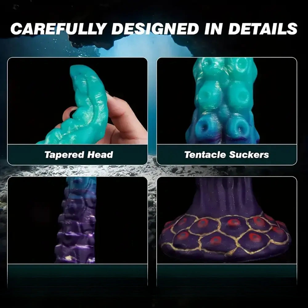 13.78in Soft Silicone Fantasy Long Tentacle Octopus Monster Dildo
