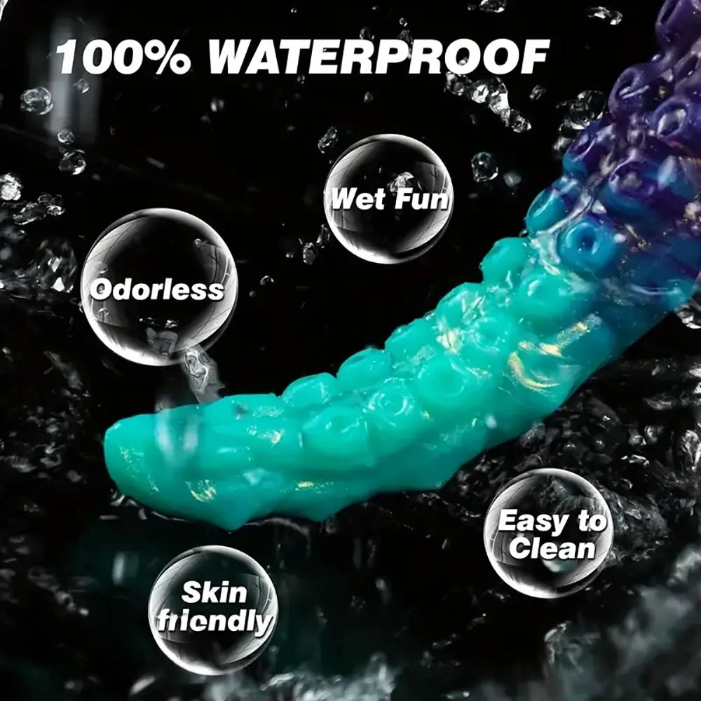 13.78in Soft Silicone Fantasy Long Tentacle Octopus Monster Dildo