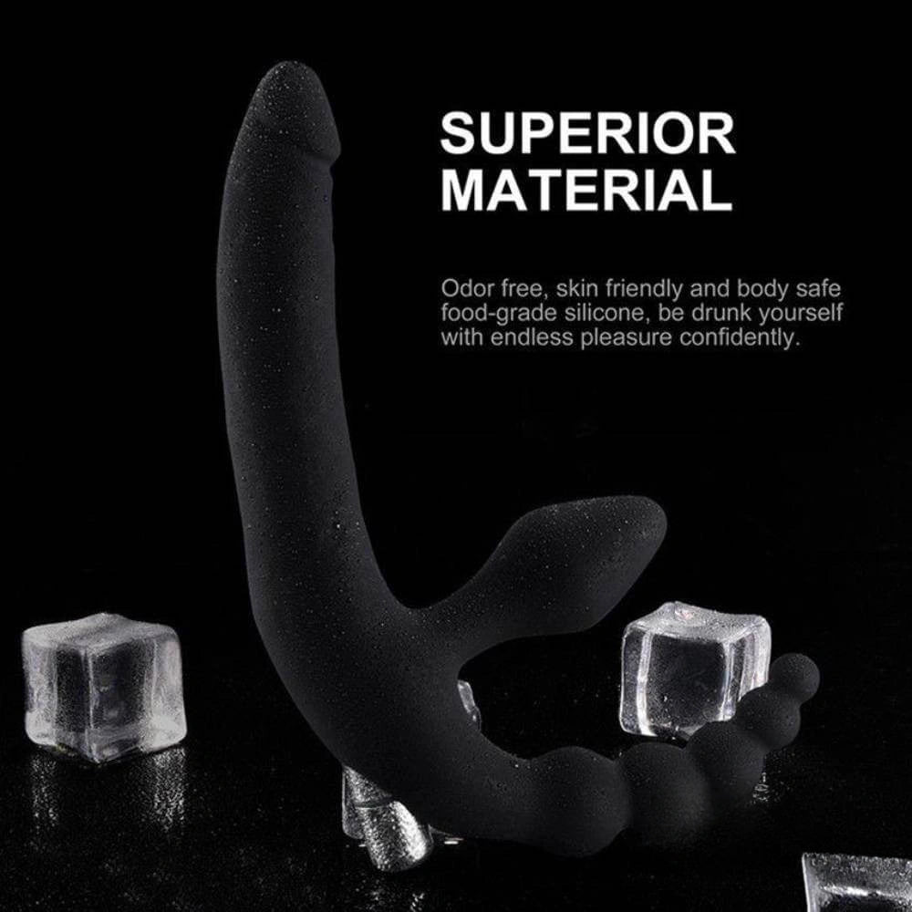 13.8in Triple Dildo With Butt Plugs Sex Toy For Vagina Anus Sex