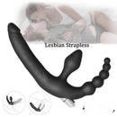 13.8in Triple Dildo With Butt Plugs Sex Toy For Vagina Anus Sex