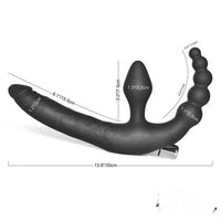 13.8in Triple Dildo With Butt Plugs Sex Toy For Vagina Anus Sex