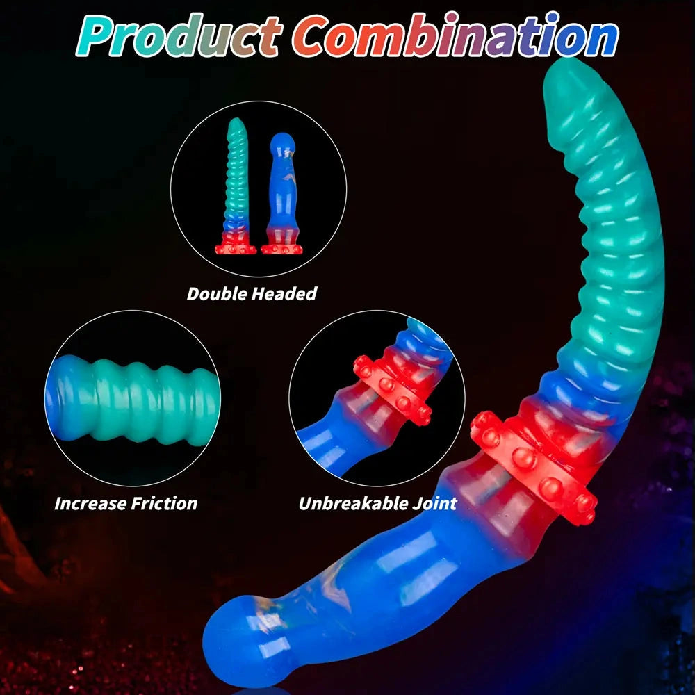 13.97in Dual Heads Silicone Big Long Knot Dildo Pleasure Enhancer