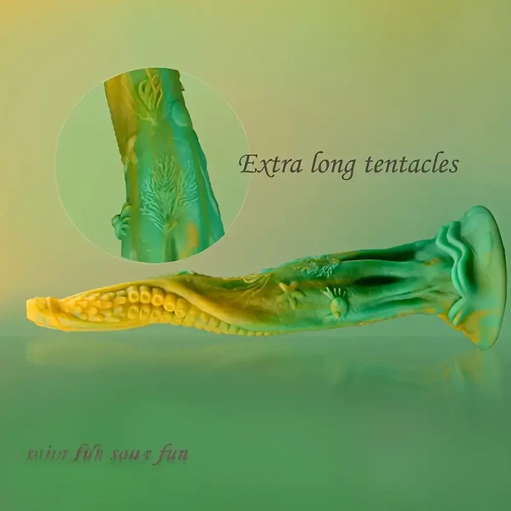 13.9in Simulated Realistic Long Octopus Alien Soft Suction Cup Dildo