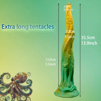 13.9in Simulated Realistic Long Octopus Alien Soft Suction Cup Dildo