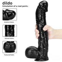 13in 10.23in Smoothly Curved Big Black Dildo Sex Toy For Adults