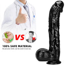 13in 10.23in Smoothly Curved Big Black Dildo Sex Toy For Adults
