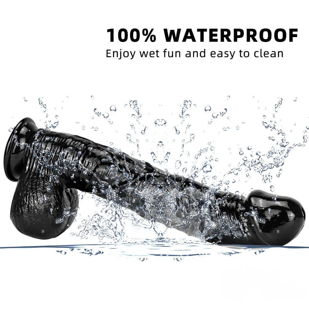 13in 10.23in Smoothly Curved Big Black Dildo Sex Toy For Adults