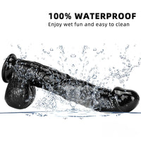 13in 10.23in Smoothly Curved Big Black Dildo Sex Toy For Adults