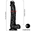 13in 10.23in Smoothly Curved Big Black Dildo Sex Toy For Adults