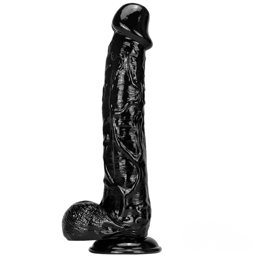 13in 10.23in Smoothly Curved Big Black Dildo Sex Toy For Adults