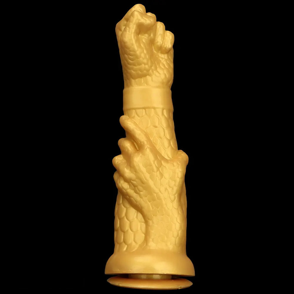 13in Golden Silicone Fist Large Prosthetic Arm Hand Dildo For Fist Play