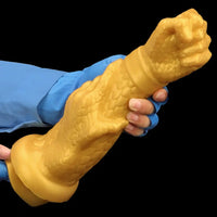 13in Golden Silicone Fist Large Prosthetic Arm Hand Dildo For Fist Play