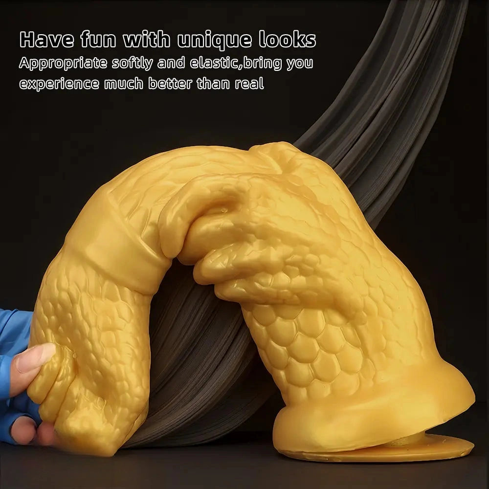 13in Golden Silicone Fist Large Prosthetic Arm Hand Dildo For Fist Play