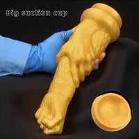 13in Golden Silicone Fist Large Prosthetic Arm Hand Dildo For Fist Play