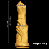 13in Golden Silicone Fist Large Prosthetic Arm Hand Dildo For Fist Play