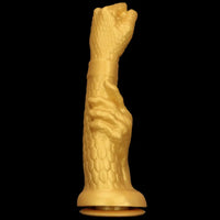13in Golden Silicone Fist Large Prosthetic Arm Hand Dildo For Fist Play