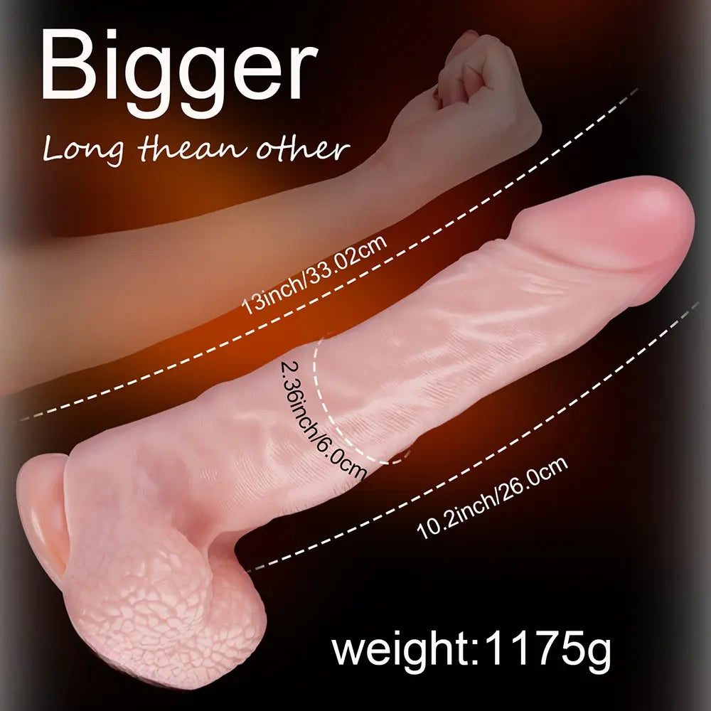 13in Long Big Lifelike Penis Dildo Ball Suction Cup Dildo For Women Men