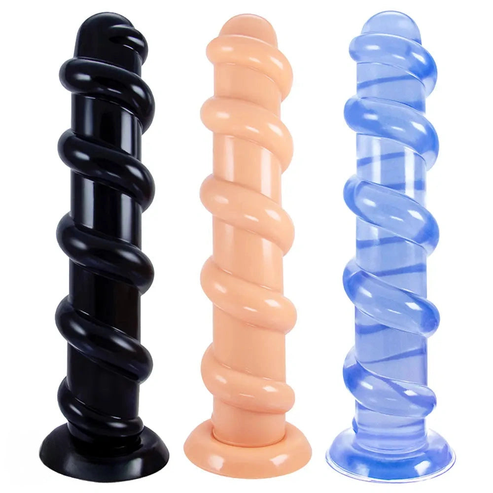 13in Long Spiral Huge Anal Dildo Anal Plug Female Male Sex Toy