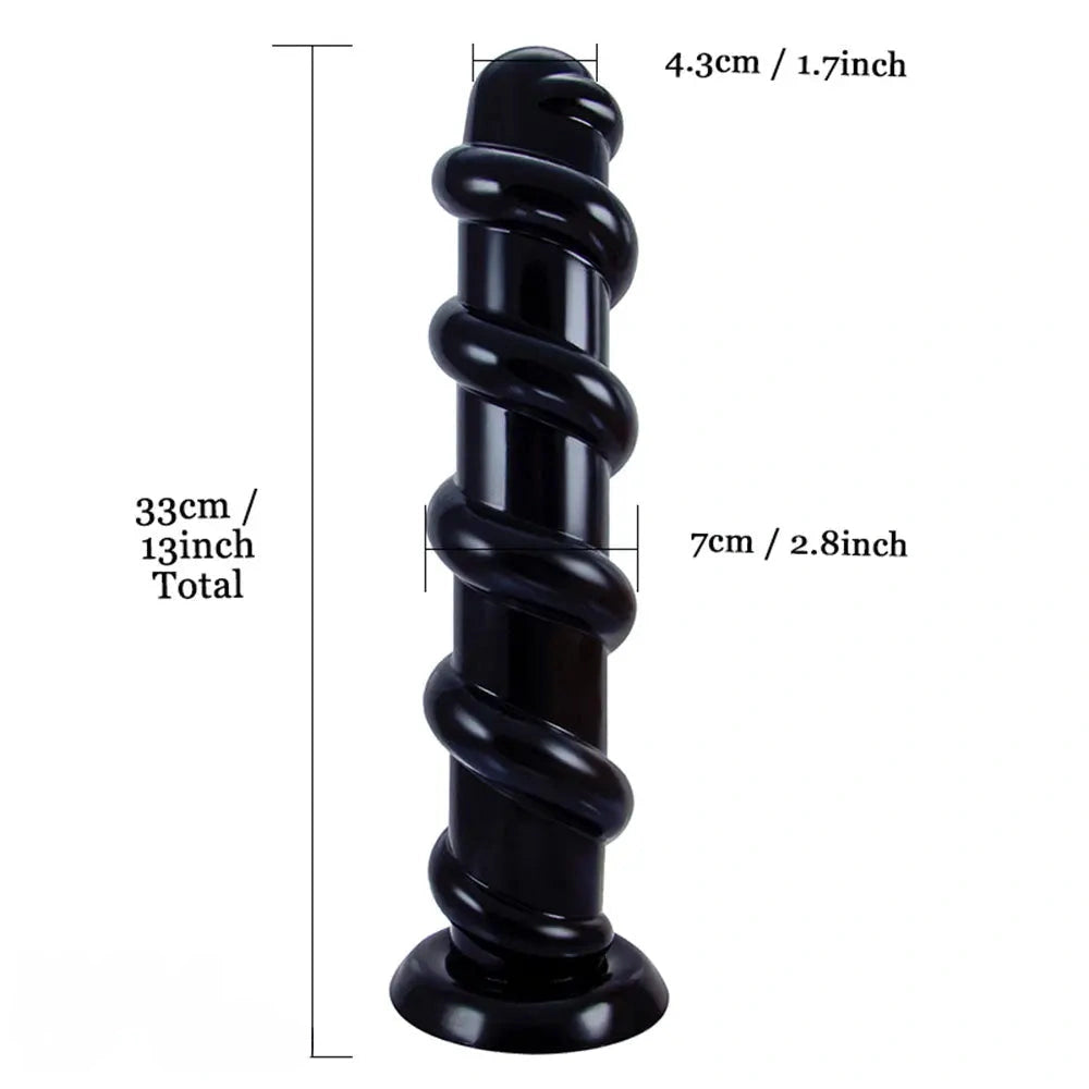 13in Long Spiral Huge Anal Dildo Anal Plug Female Male Sex Toy