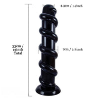 13in Long Spiral Huge Anal Dildo Anal Plug Female Male Sex Toy