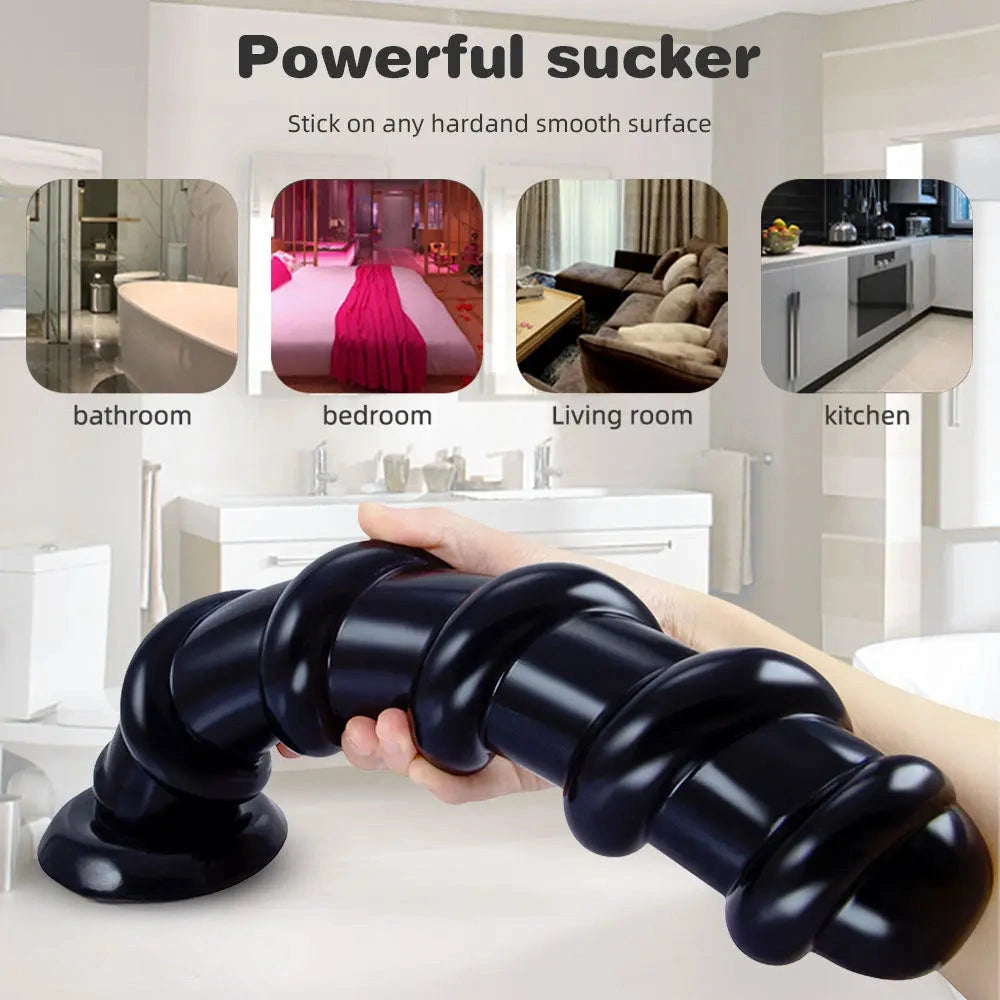13in Long Spiral Huge Anal Dildo Anal Plug Female Male Sex Toy