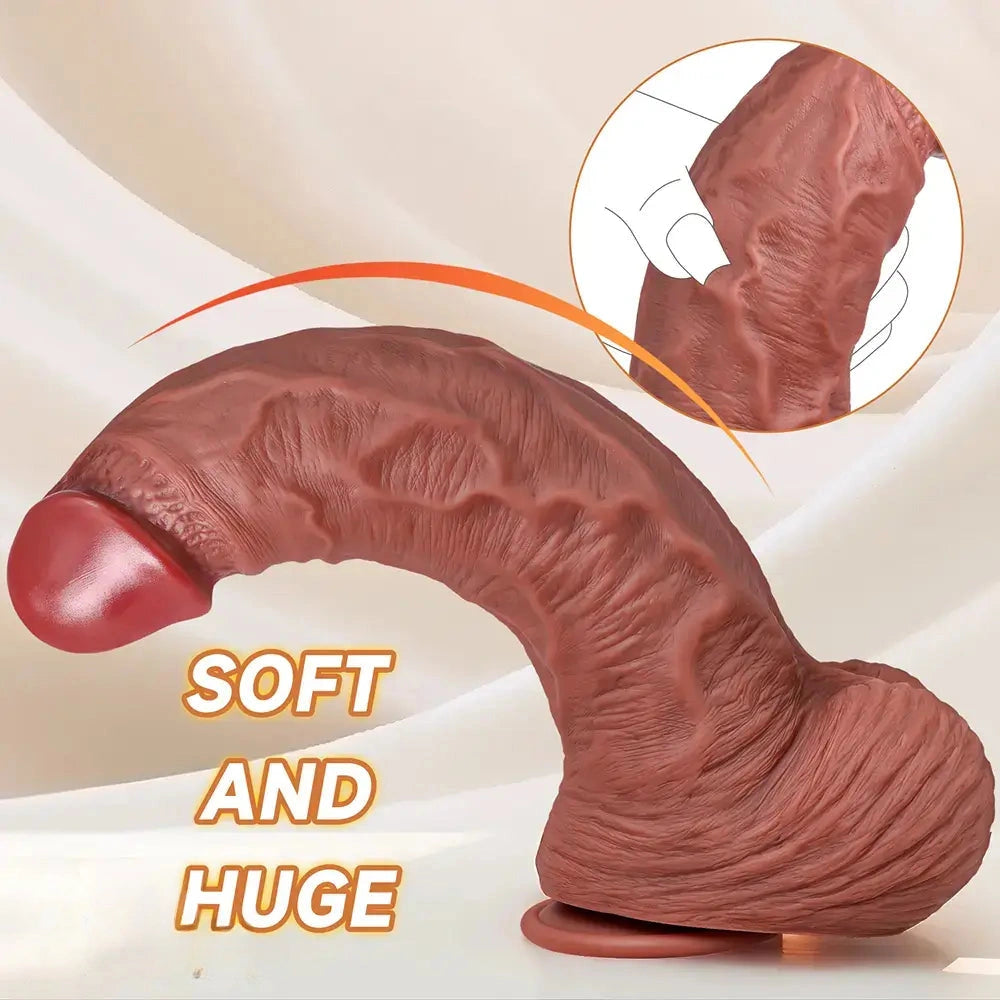 13in Super Real Huge Thick Silicone Dildo Couples Sexual Play Unisex Toy