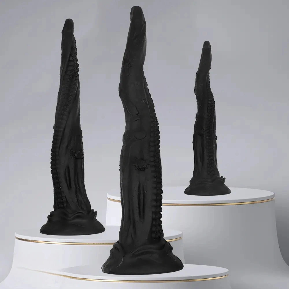 14.17in 19.3in 23.62in Long Huge Black Octopus Tentacle Silicone Soft Dildo
