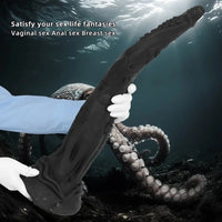 14.17in 19.3in 23.62in Long Huge Black Octopus Tentacle Silicone Soft Dildo