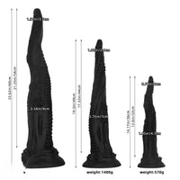 14.17in 19.3in 23.62in Long Huge Black Octopus Tentacle Silicone Soft Dildo