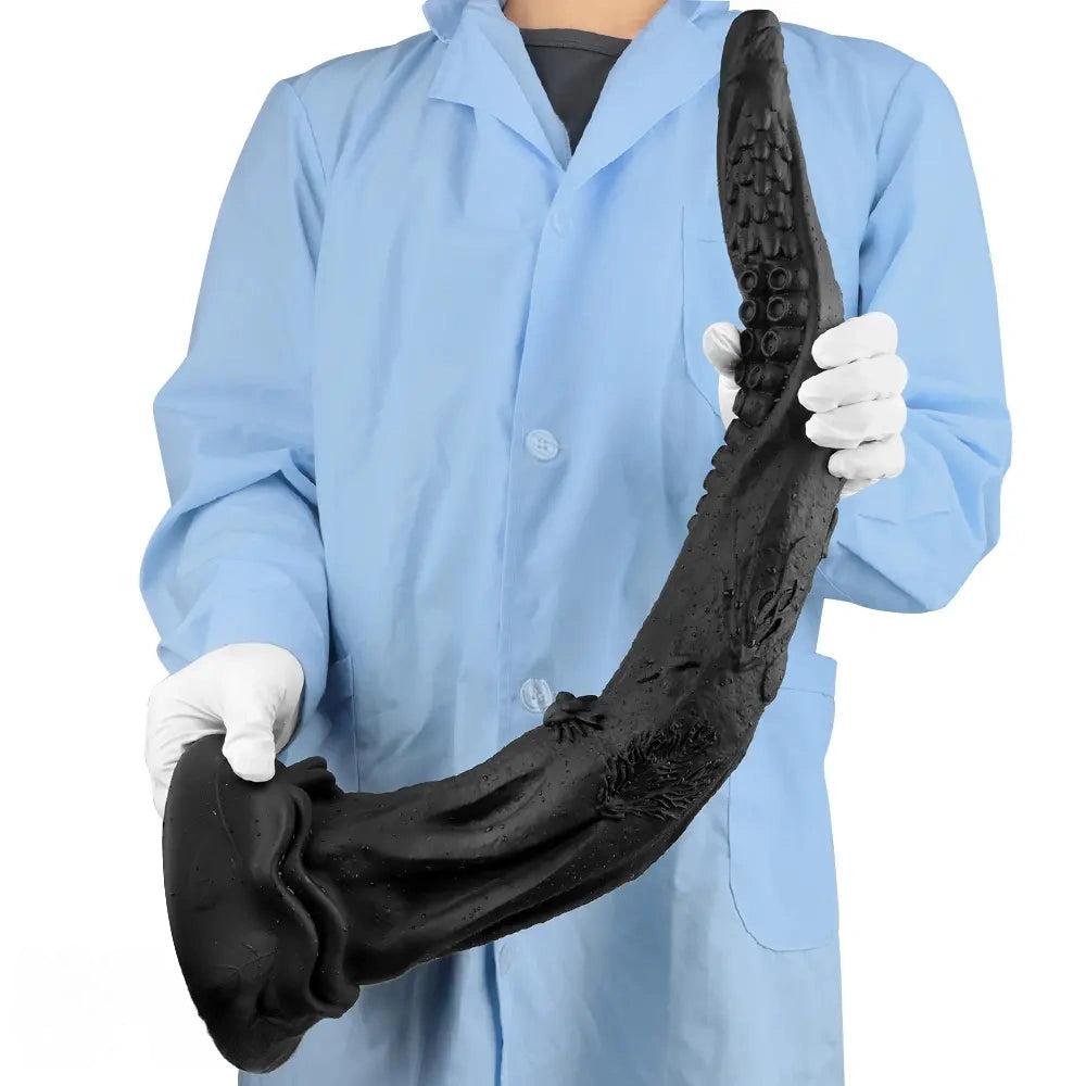 14.17in 19.3in 23.62in Long Huge Black Octopus Tentacle Silicone Soft Dildo