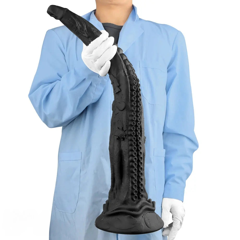 14.17in 19.3in 23.62in Long Huge Black Octopus Tentacle Silicone Soft Dildo