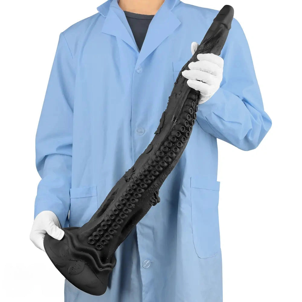 14.17in 19.3in 23.62in Long Huge Black Octopus Tentacle Silicone Soft Dildo