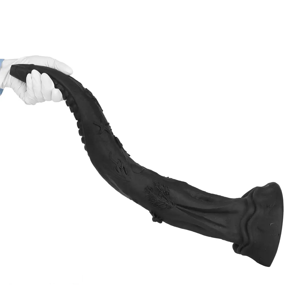 14.17in 19.3in 23.62in Long Huge Black Octopus Tentacle Silicone Soft Dildo