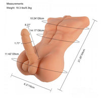 8.27in Huge Lifelike TPE Dildo 18.3lb Male Sex Toy Torso