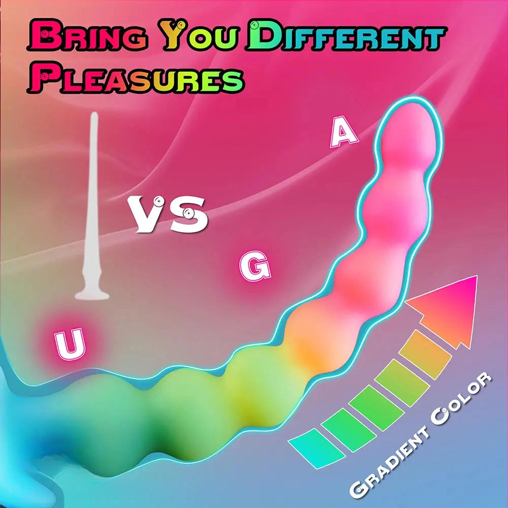 14.17in Long Beads Silicone Soft Luminous Dildo Adult Pleasure Sex Toy