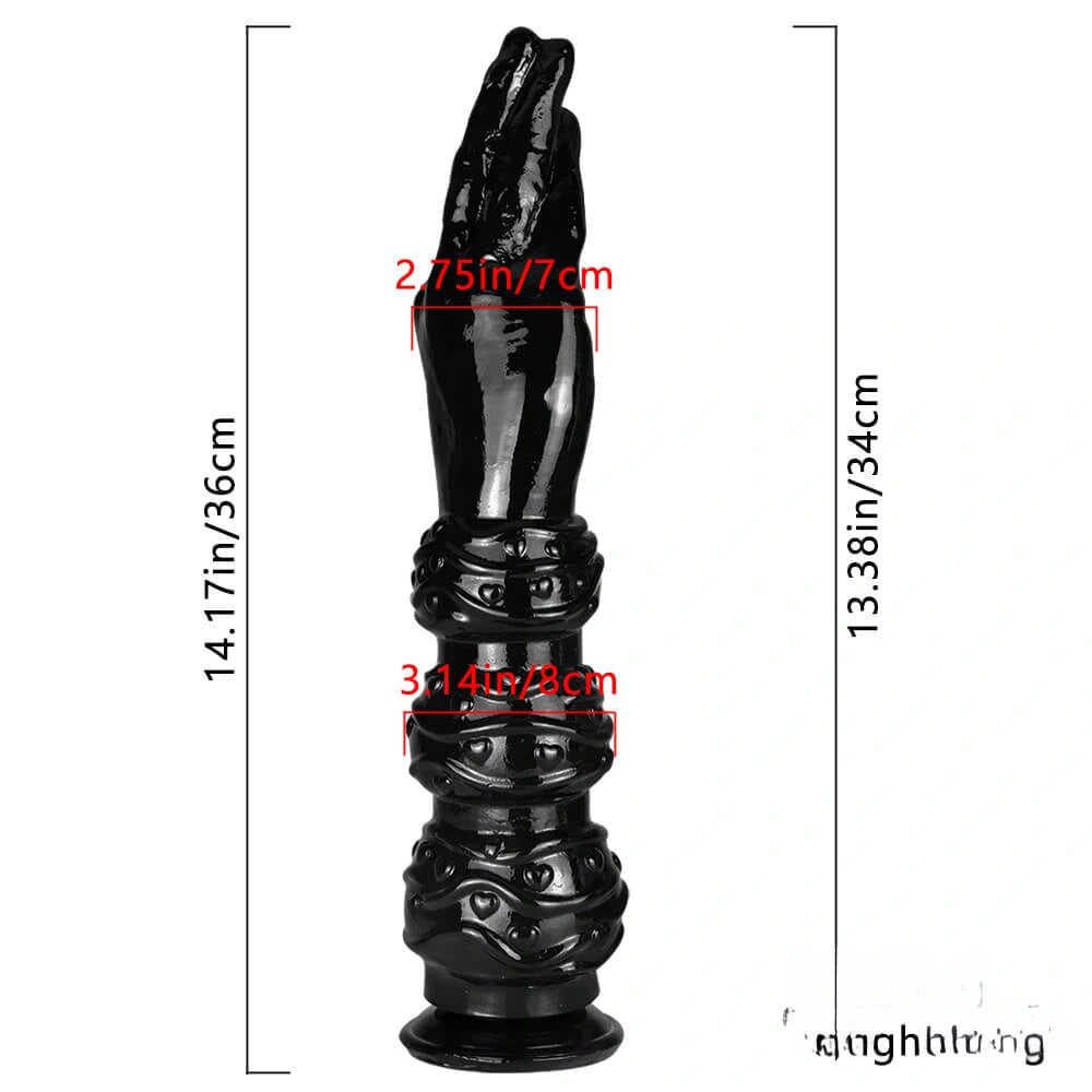 14.17in Real Lifelike Thick Big Black Hands Dildo With Fist For Sex