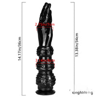 14.17in Real Lifelike Thick Big Black Hands Dildo With Fist For Sex