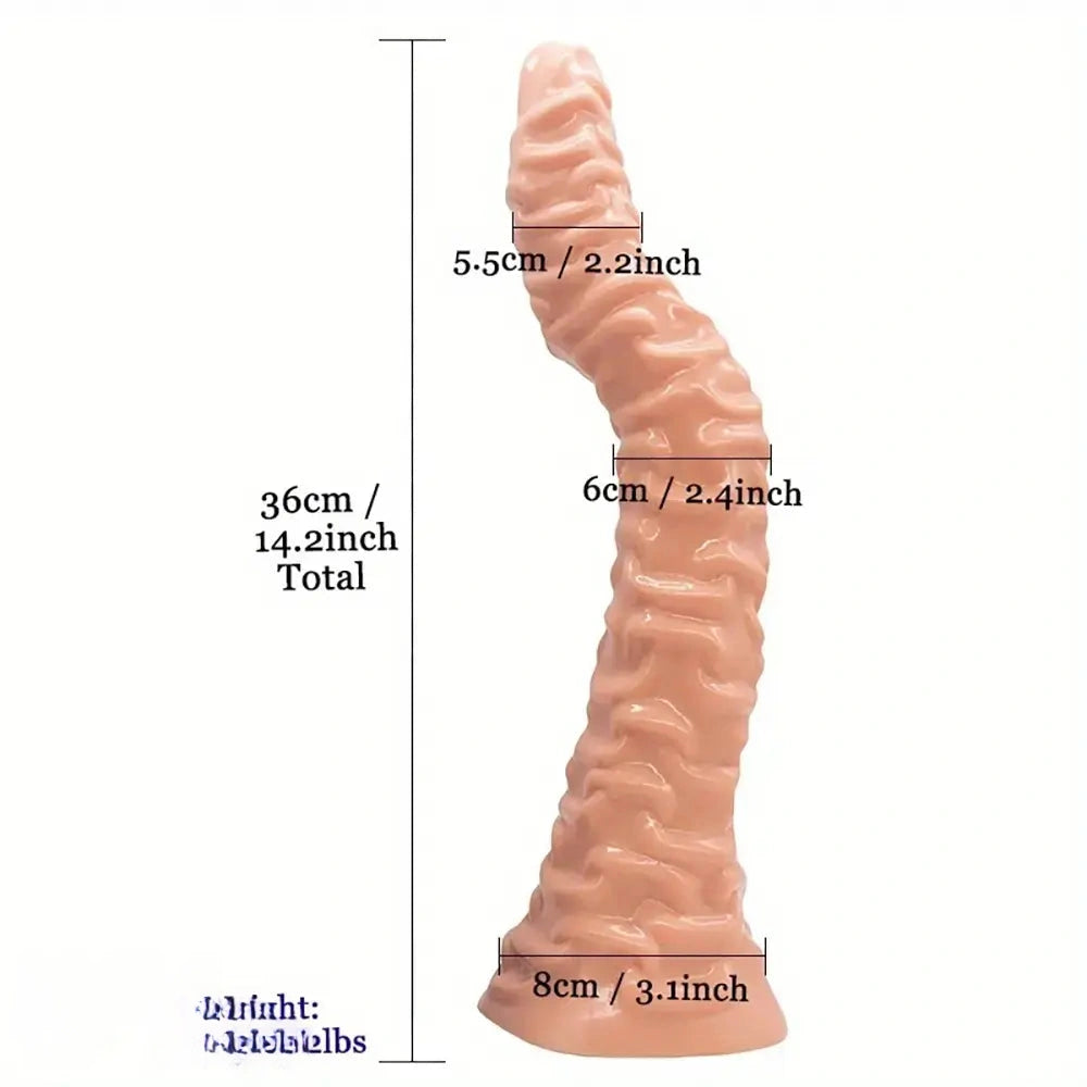 14.2in Heavy Duty G-Spot Butt Plug Extended Dildo For Prostate Masturbation